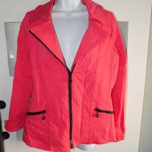 CHERYL NASH WINDRIDGE Melon Zipper Closure Stretch Jacket Size M Women's NEW